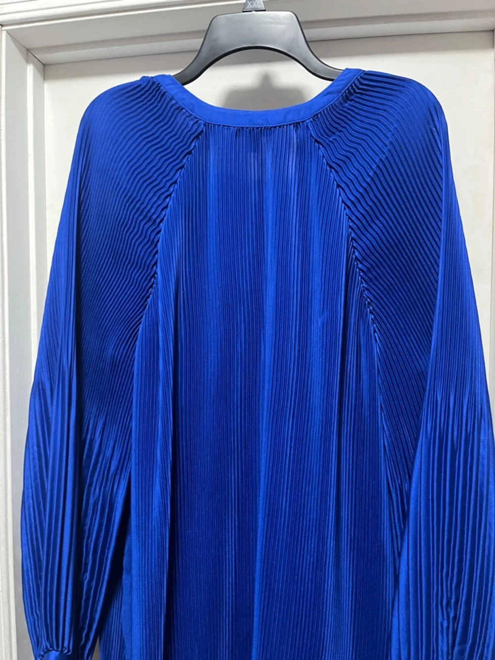 Banana Republic Royal Blue Pleated Long Sleeve Dress - Picture 7 of 8
